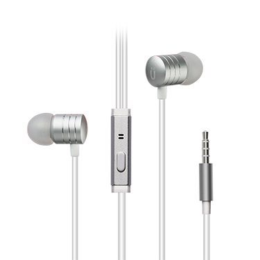 Uolo Pulse Earbuds with Mic, 3.5mm, Metallic Silver